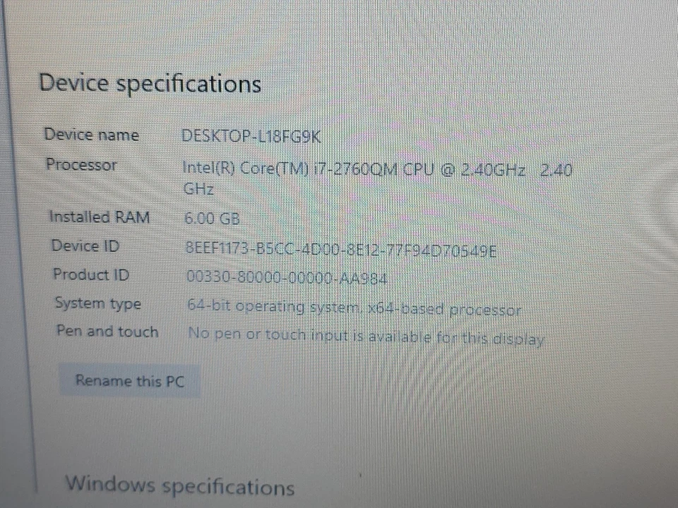 Dell Alienware M17x Core i7-2670QM @2.40GHz LAPTOP, 6GB RAM, 320GB HDD. - Image 3 of 4