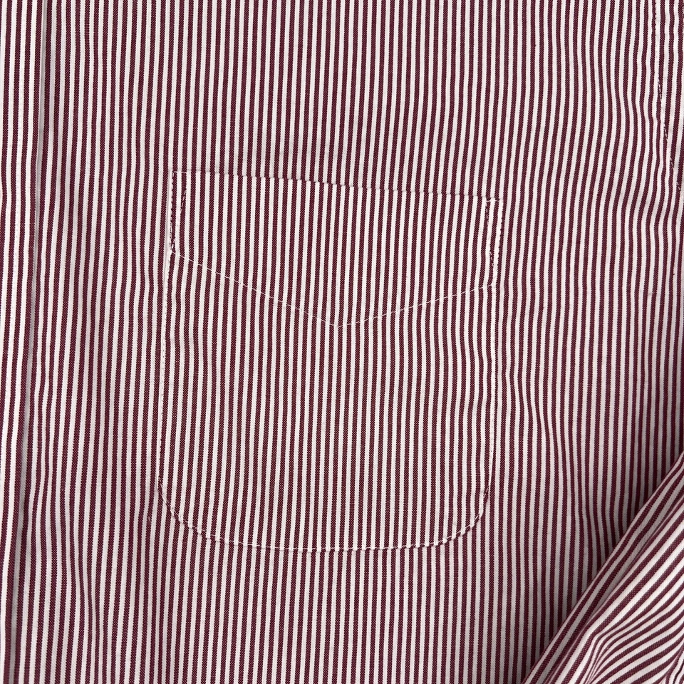 Camisa Club Room Para Hombre 18 34/35 Roja Blanca Pinpoint Rayas Abotonadas Manga Larga Foto 4 de 4