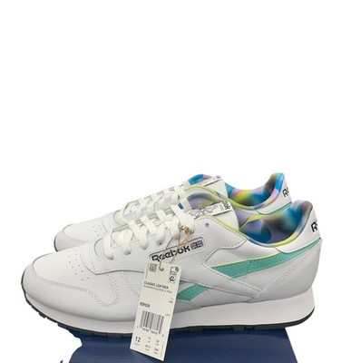 Reebok Classic Leather Running Sneaker ID9520 White/Classic Teal/Lilac Size 8.5