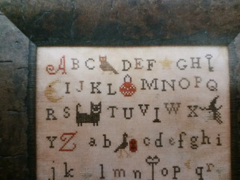 The Primitive Needle HALLOW SAMPLER Counted Cross Stitch Pattern Only OOP Autumn - Image 3 of 4