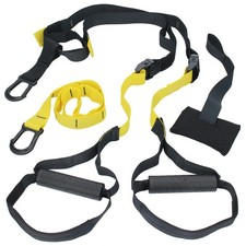 Sangle de Suspension Fitness GYM Musculation Total Résistance Exercice Jaune