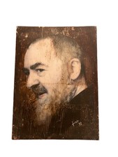Quadro In Legno Vintage Padre Pio