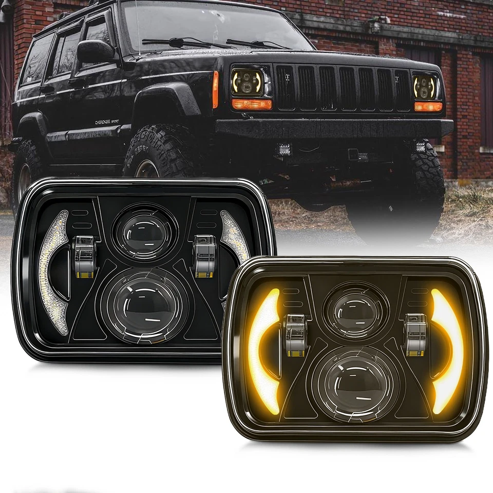 Faro LED para camionetas Dodge Ram W150 W250 W350 D150 D250 D350 2 piezas 7x6"" 5x7" Foto 3 de 4