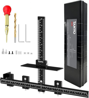Cabinet Hardware Jig, Aluminum Cabinet Handle Jig with Center Punch, Accuracy Ca