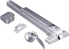 Controls Push Bar Panic Exit Device Aluminum, with Exterior Lever Trim
