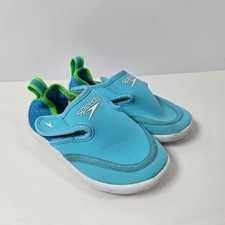Speedo Surfwalker Water Shoes Kids 5/6 Blue Green Hook Loop Swim Beach Pool