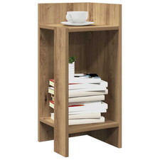 Side Table Artisan Oak 25.5x27x60 cm Engineered Wood 2-Shelf Corner Accent Unit