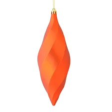8" Burnish Orange Matte Swrl Finial 6/Bg