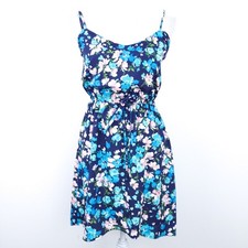New Rue 21 Floral Summer Dress XS Sleeveless Navy Blue, Pink, Spaghetti Straps