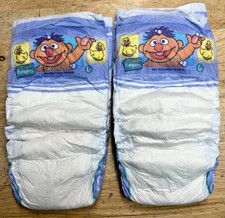 Lot of 2 Vintage Pampers Cruisers Size 6 Sesame Street 2005 Version - Ernie
