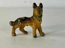 Antique Cast Iron Figurine Hubley 2" tall  Figure Miniature Dog German Shepherd