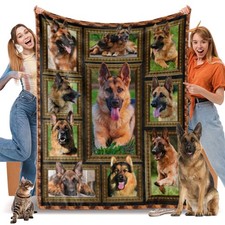 German Shepherd Blanket Fleece Throw For Couch Bed 50x60 Inch Soft Flannel