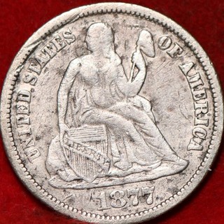 1877 Philadelphia Mint Silver Seated Liberty Dime
