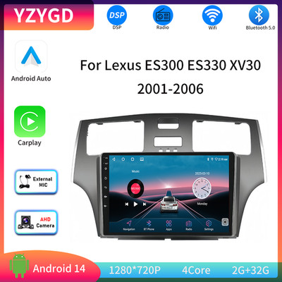 For Lexus ES300 ES330 XV30 2001-2006 Android 14 9'' Car Stereo Radio Carplay GPS