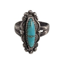 Sterling Silver Turquoise Ring Size 5 Vintage Native American