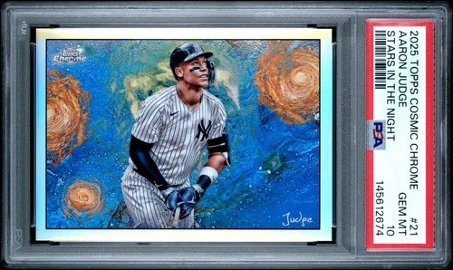 2025 Topps Chrome Chrome Aaron Judge Stars in the Night #21 PSA 10 Gem Pop 5 NYY