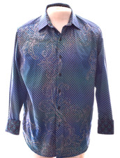 Robert Graham Mens Paisley Print Embroidered Cotton Shirt Size M NWOT