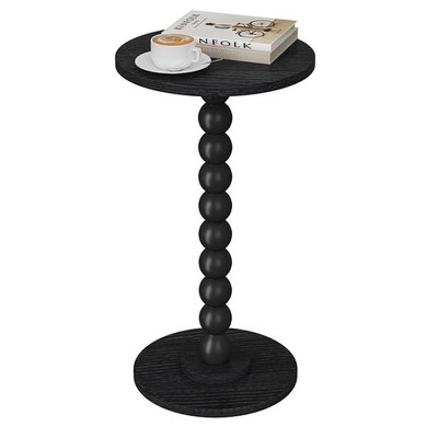 Brown UTBT005F Round Side Table Small Drink Pedestal End Solid Wood Leg