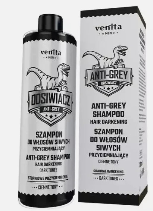 VENITA MEN anti-grey shampoo hair darkening dark tones 200ml brown & black hair