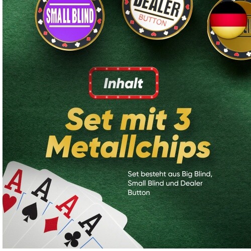 wortek Edles Poker Button Set Dealer Button Set aus Metall inkl. Schutzhülle I - Bild 4 von 7