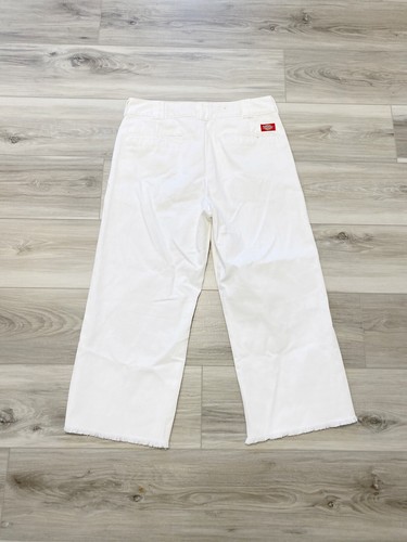 Dickies Junior Arbeit Crop ausgefranster Saum Twill hoher Bund kurze Passform weiß Größe 9/29 - Bild 3 von 6