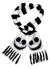 The Nightmare Before Christmas Scarf Jack Skellington Black White Color Stripes