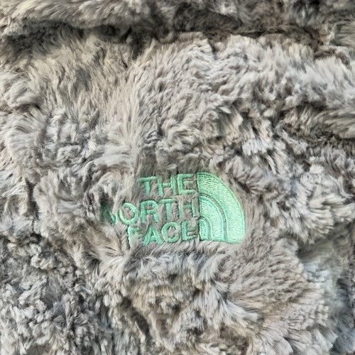 The North Face Girls L 14-16 Full Zip Reversible Puffer Jacket Green Gray - Picture 11 of 14