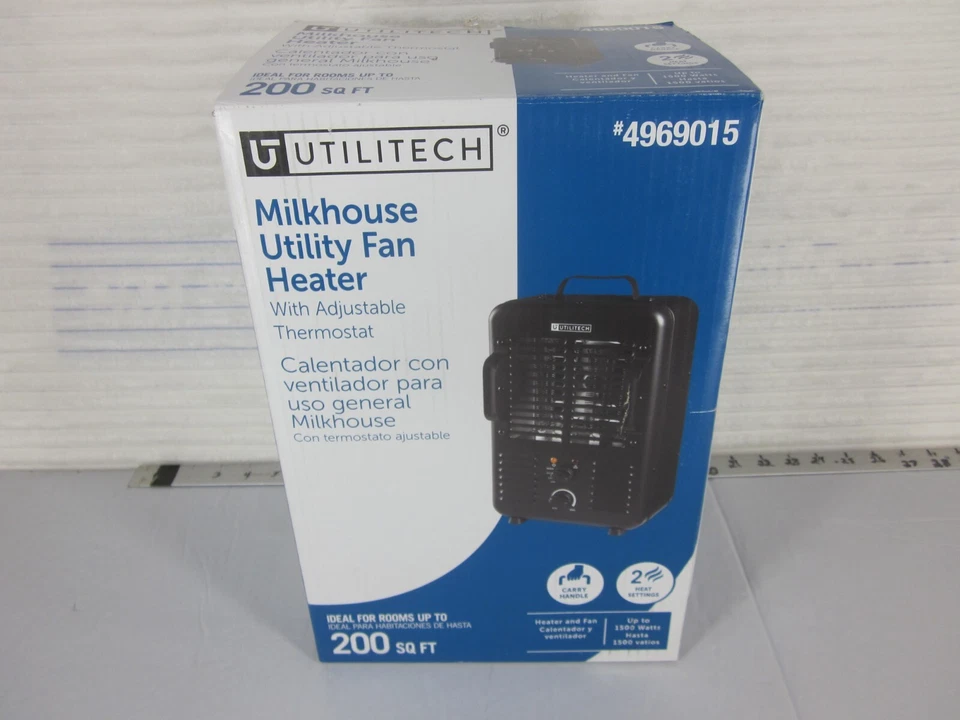 Utilitech Milkhouse Style Electric Fan-Forced Space Heater 1500 Watts Black - Image 4 of 4