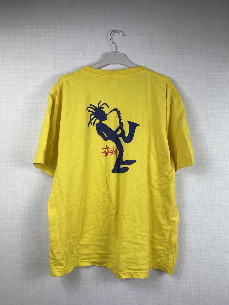Rare Stussy Outdoor 90s Jazz Man Saxophone Vintage Cotton T Rare Stussy Outdoor 90s Jazz Man Saxophone Vintage Cotton T