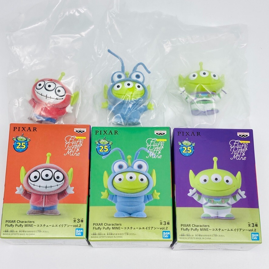Disney PIXAR Cutti! Fluffy Puffy Toy Story Alien 3 Mini Figure Set
