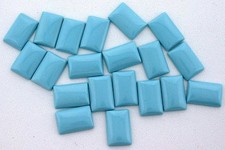 FOUR 15x10 15mm x 10mm Rectangle Synthetic Turquoise Cab Cabochon Gem Gemstone