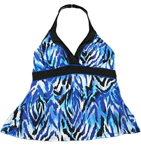 KIRKLAND Miraclesuit TANKINI TOP Halterneck BLUE Swim Swimming
