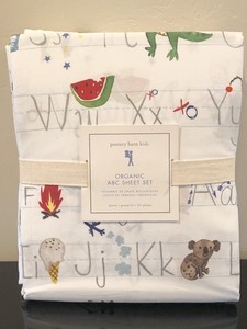 New Pottery Barn Kids Abc 4pc Queen Sheet Set Alphabet Letters