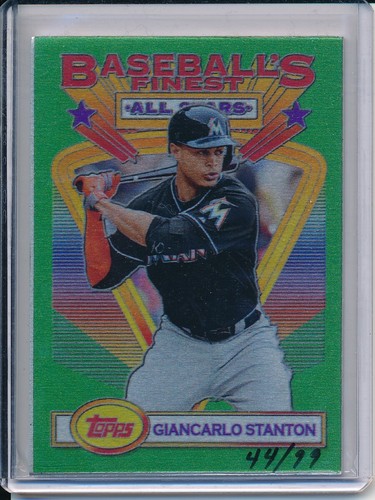 2015 Topps Baseball's Finest Giancarlo Stanton Metal 1993 All Stars Card #d /99 - 第 1/2 張圖片