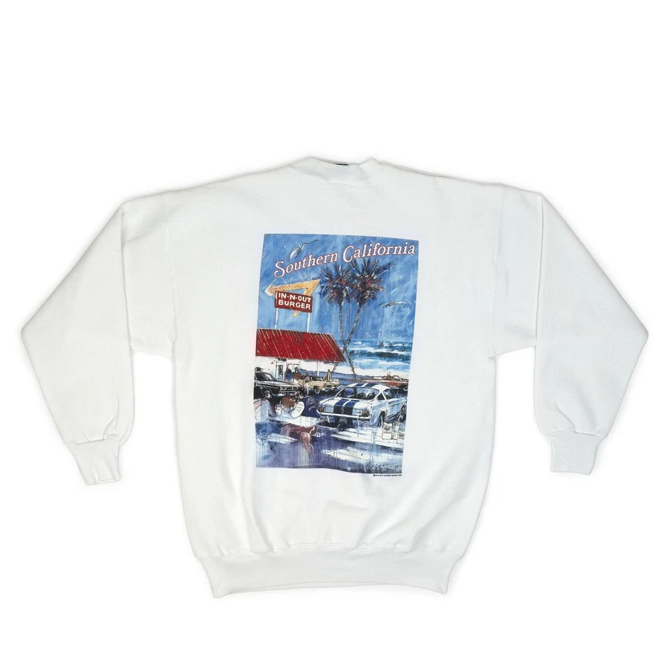 Vintage 1992 In N Out Crewneck Vtg 90s 1990s Burgers Graphic California CA Hanes - Image 2 of 4