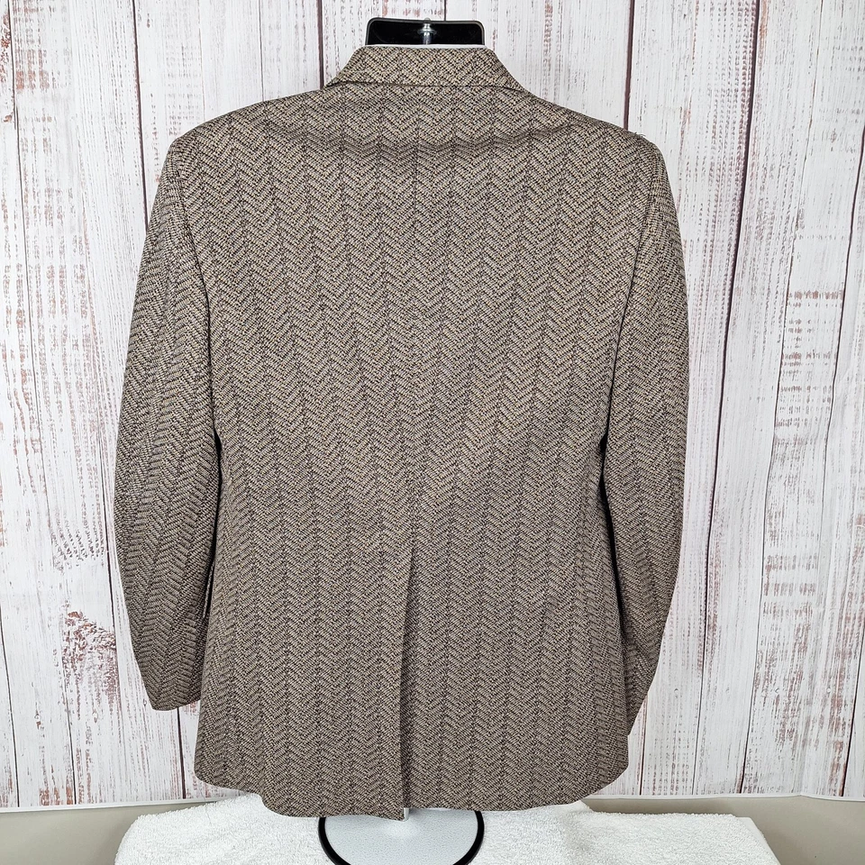 Abrigo deportivo vintage Cesare Larini e Figolo para hombre 42R marrón poliéster geométrico Foto 4 de 4