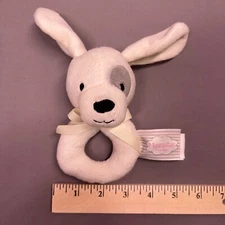 Munequitas Baby Rattle Puppy Dog Plush Ring Infant Stuffed Toy Teething Sensory