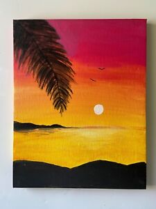 Handmade Sunset Acrylic Painting - 12 x 12 in. canvas (Orginal)  eBay