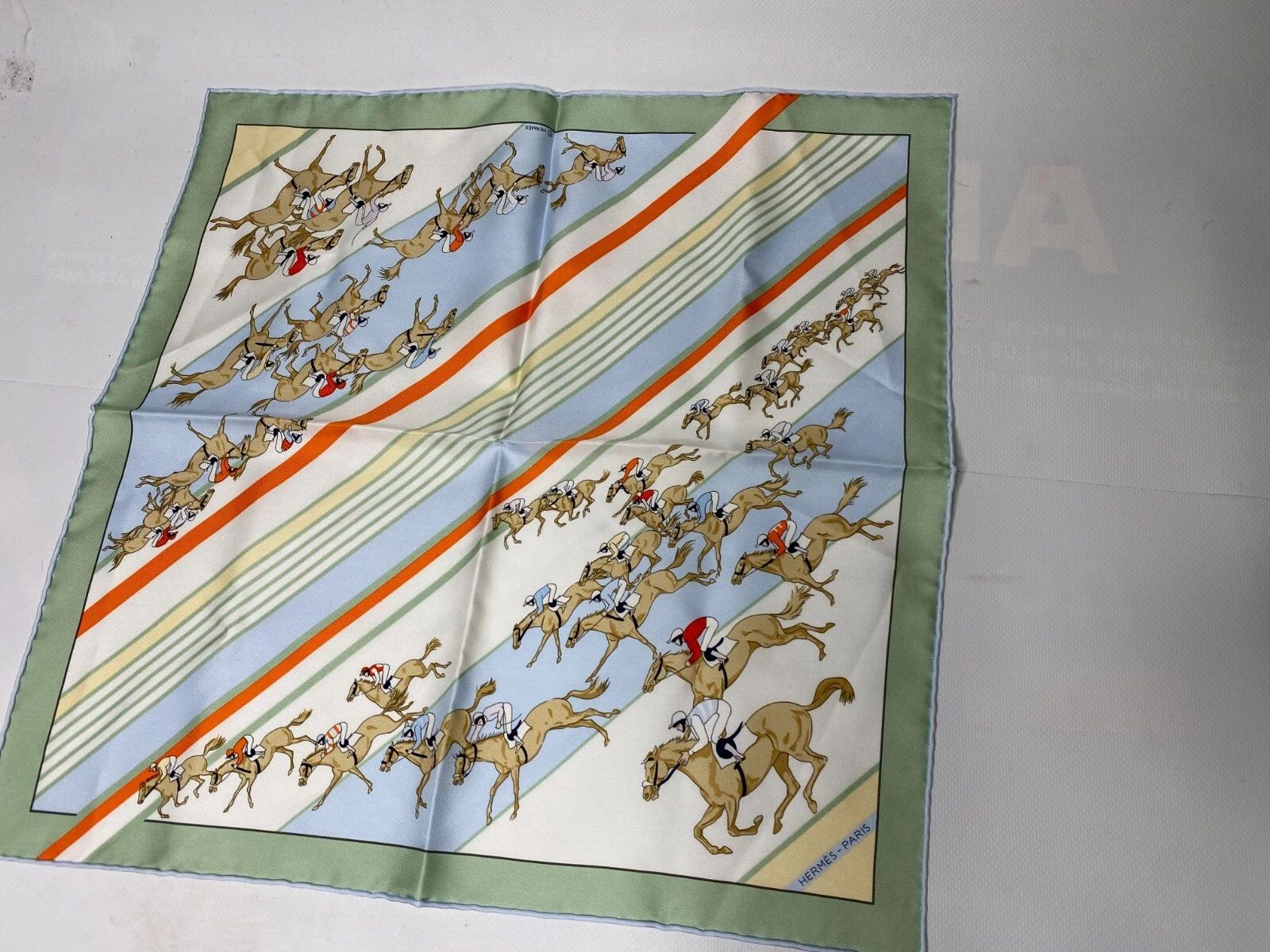 HERMÈS HERMES LES COURSES SCARF 100% SILK