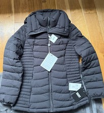Dkny Women’s Black Quilted Down Jacket Size Large/ Uk 12 Bnwt Soft