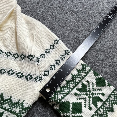 Vintage Cardigan Sweater Womens Mens Size M 38/40 Grandpa Green Ski Nordic - Picture 12 of 15