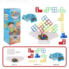 Tetra Tower Balance Game Swing Stacking Building Blocks for Family Games Parties