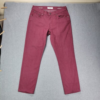 Brax Hi-Flex Chuck Straight Maroon Burgundy Pants Mens 32x34 (Fits 32x27)