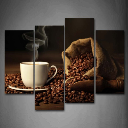 Brown Coffee Wall Art Coffee Theme Canvas for Coffee Shop Painting Picture Pr...