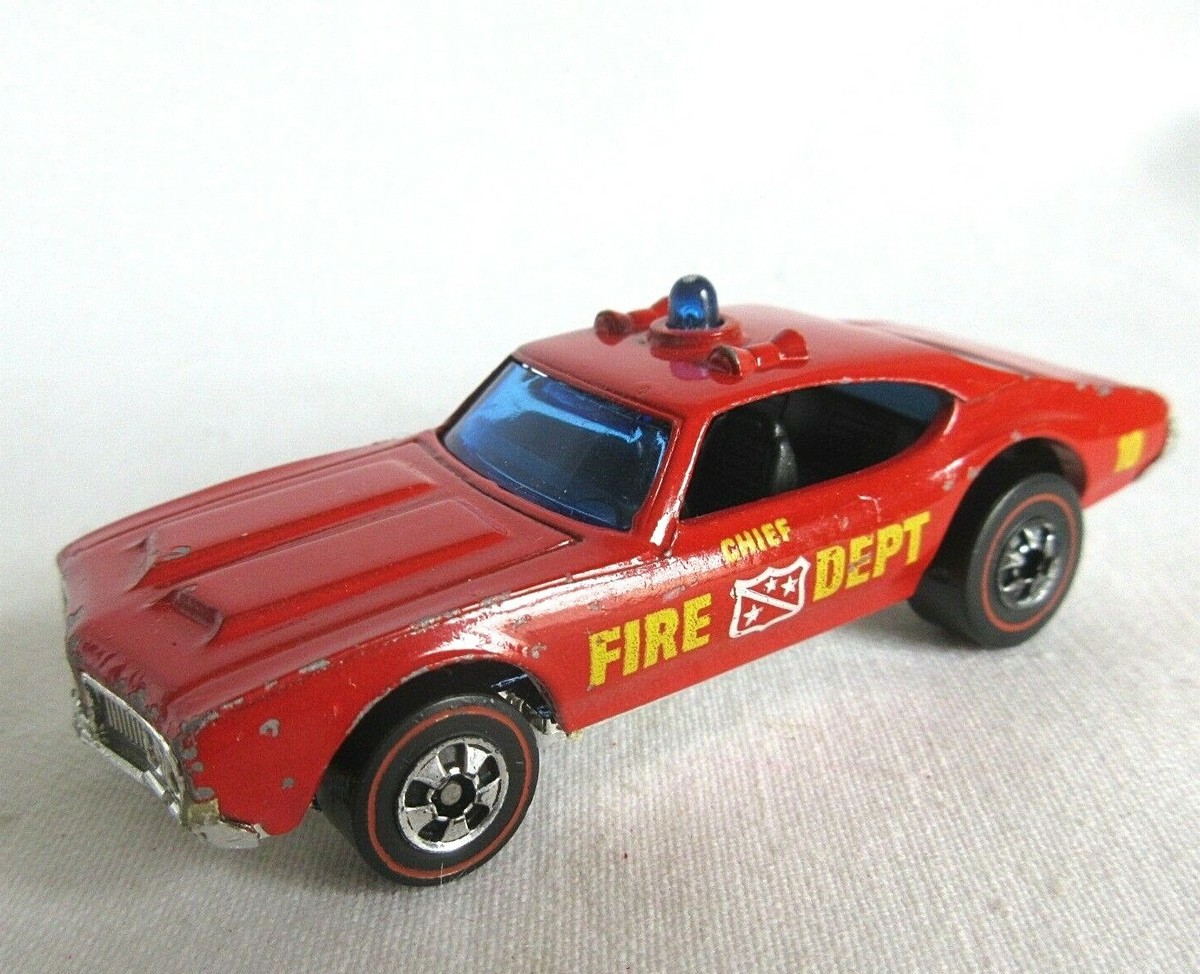 HOT WHEELS VTG 1:64 1969 REDLINE OLDS 42 FIRE CHIEF RED ENAMEL