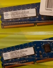 Nanya 2GB DIMM 1333 MHz PC3-10600 DDR3 SDRAM Memory 2 gb x  TWO (4 gb )
