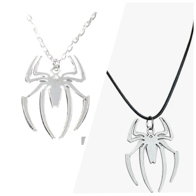 2 Stck. Spiderman Thema Männer Spinnen Anhänger Meckkette coole Halskette Trend Accessoire