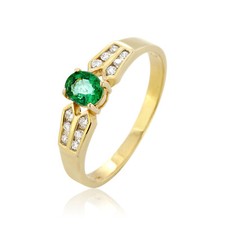 Emerald Ring Authentic Diamond Jewelry 18K Gold Ornament Woman Simple Elegance