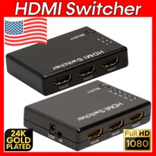 2x1 3x1 5x1 HDMI Switch Splitter IR Remote Selector Hub HDTV 1080p 3D ARC Laptop