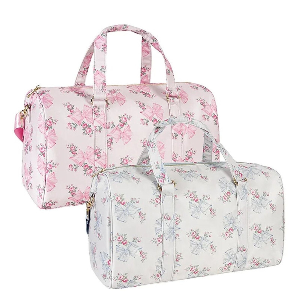 BLUE Love Shack Fancy Inspired Duffle Bag Travel Gym Coquette